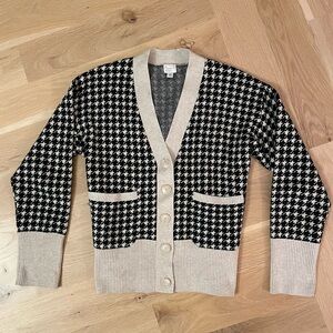 Houndstooth Button Up Cardigan